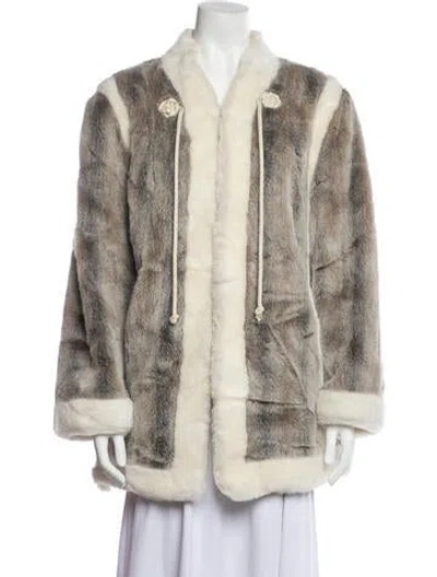 Pre-owned Fur Vintage Mink  Coat In Neutrals