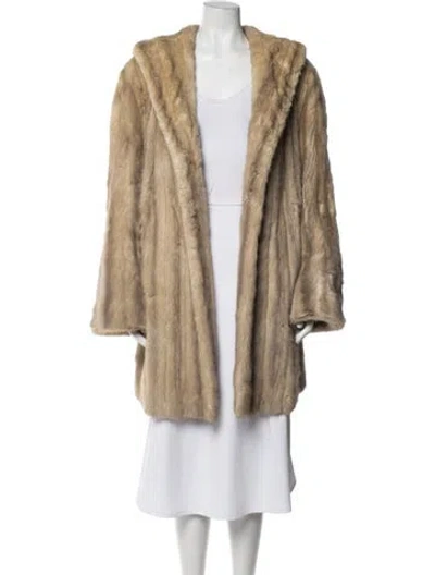 Pre-owned Fur Vintage Mink   Coat In Neutrals