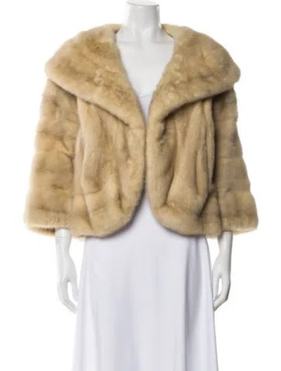 Pre-owned Fur Vintage Mink  Jacket In Neutral