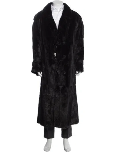 Pre-owned Fur Vintage Mink Overcoat In Black