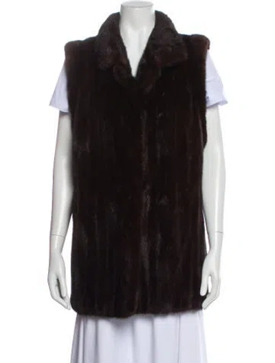 Pre-owned Fur Vintage Mink Vest In Brown