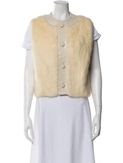 Pre-owned Fur Vintage Mink Vest In Yellow