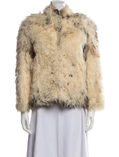 Pre-owned Fur Vintage Mongolian Lamb  Jacket In Neutral