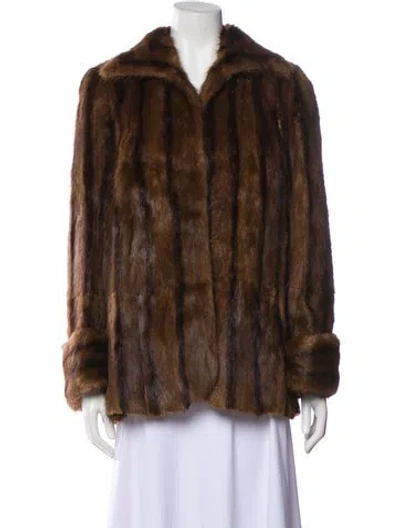 Pre-owned Fur Vintage Nutria  Faux  Jacket In Brown