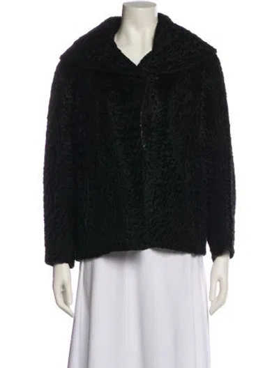Pre-owned Fur Vintage Persian Lamb Jacket In Black