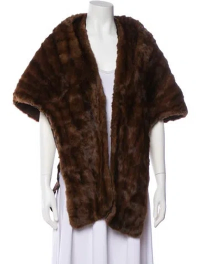 Pre-owned Fur Vintage Rabbit  Coat In Brown