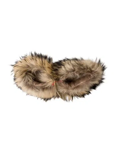 Pre-owned Fur Vintage Raccoon Wrist Cuffs In Neutral