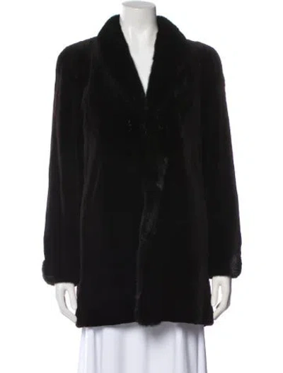 Pre-owned Fur Vintage Reversible  Coat In Black