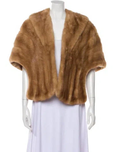 Pre-owned Fur Vintage Sable Faux  Jacket In Neutral