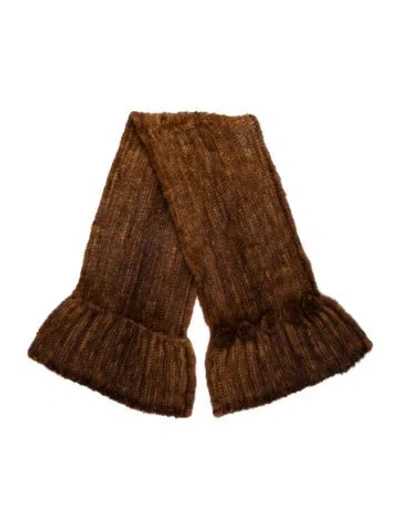 Pre-owned Fur Vintage Scarf In Brown