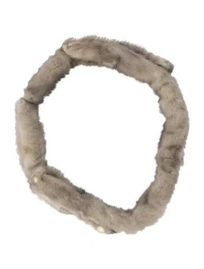 Pre-owned Fur Vintage Scarf In Grey