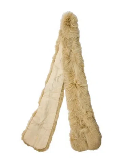 Pre-owned Fur Vintage Scarf In Neutral