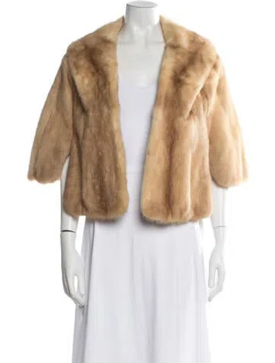 Pre-owned Fur Vintage Shawl In Neutral