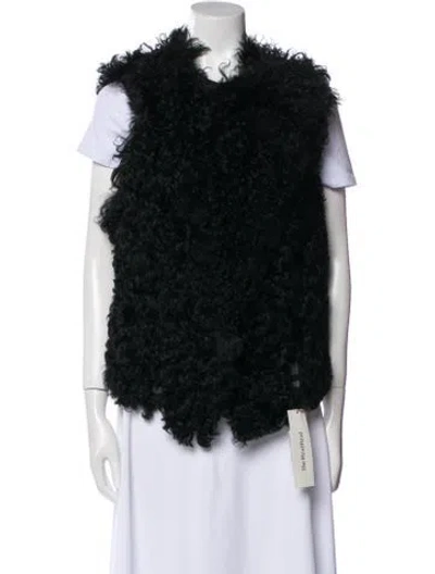 Pre-owned Fur Vintage Shearling  Vest In Black