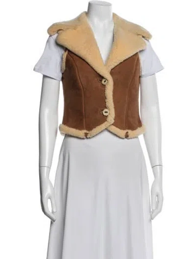 Pre-owned Fur Vintage Shearling Vest In Brown