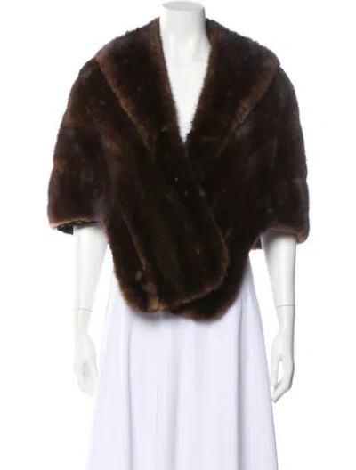 Pre-owned Fur Vintage Stole In Brown