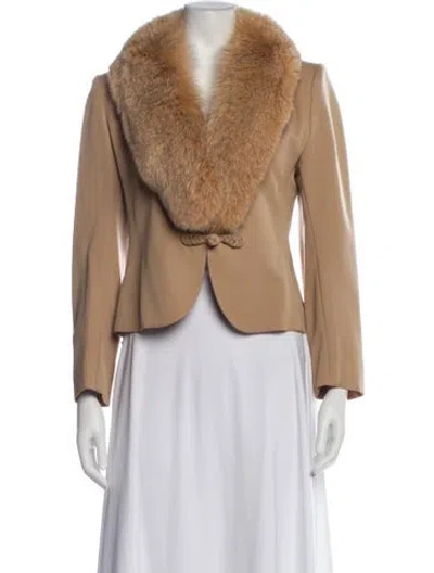 Pre-owned Fur Vintage Wool Evening Jacket In Neutral