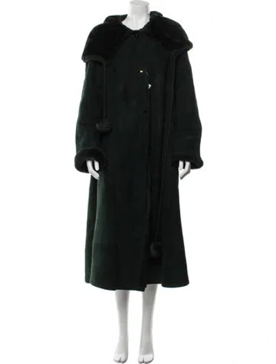 Pre-owned Fur Vintage Wool Faux  Coat In Multi