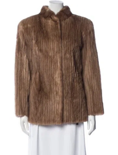 Pre-owned Fur Vintage Wrubel & Kozin Pastel Mink  Coat In Brown