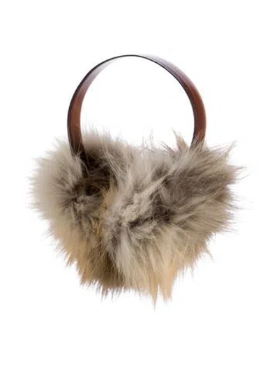 Pre-owned Fur Winter Fox  Earmuffs In Brown