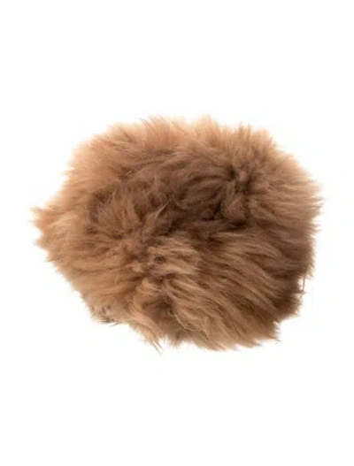 Pre-owned Fur Winter  Hat In Brown