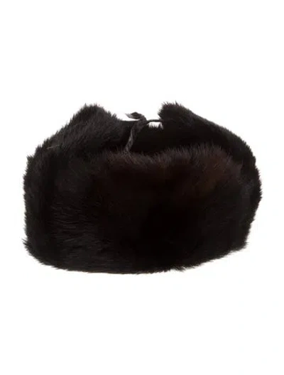 Pre-owned Fur Winter Hat In Black