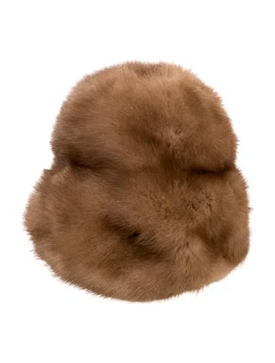 Pre-owned Fur Winter Hat In Brown
