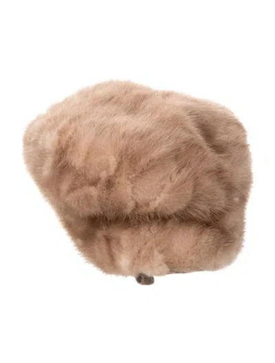 Pre-owned Fur Winter Hat In Brown