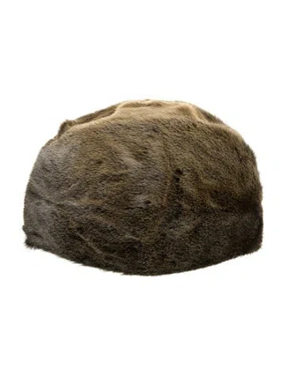 Pre-owned Fur Winter Hat In Brown