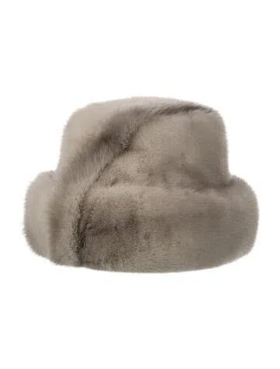 Pre-owned Fur Winter Hat In Gray