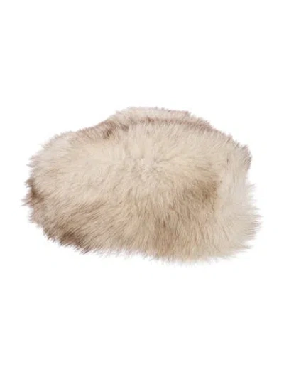 Pre-owned Fur Winter Hat In Neutral