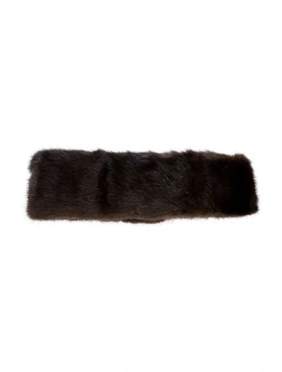 Pre-owned Fur Winter Headband Accessory In Brown