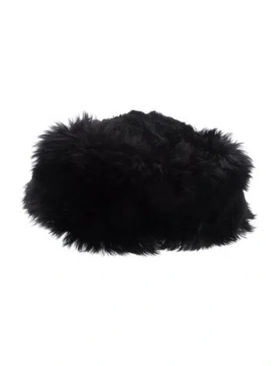 Pre-owned Fur Womens' Alpaca Winter Hat In Black