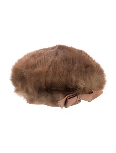 Pre-owned Fur Womens'  Winter Hat In Brown