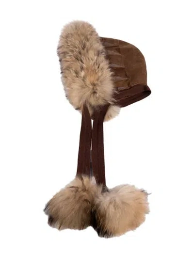 Pre-owned Fur Womens Hat In Brown