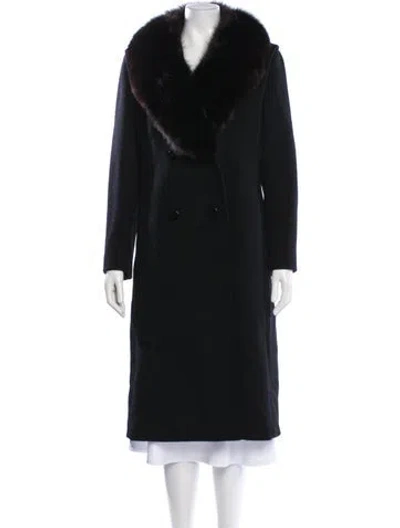 Pre-owned Fur Wool Faux  Coat In Black