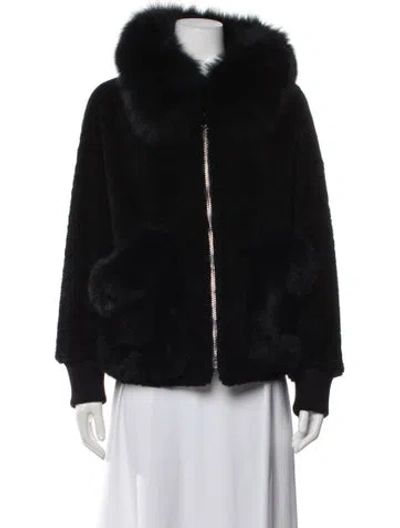 Pre-owned Fur Wool Jacket In Black