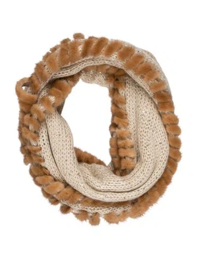 Pre-owned Fur Wool Scarf In Neutrals
