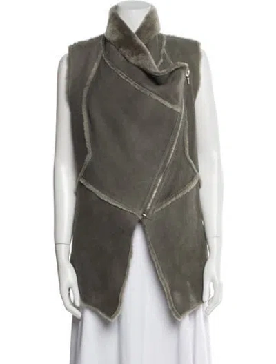 Pre-owned Fur Wool Vest In Gray