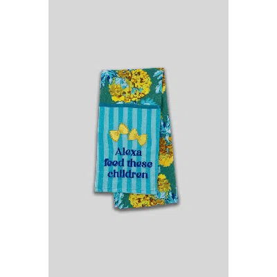 Furbish Alexa Feed The Children Dish Towel In Blue