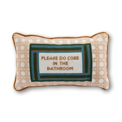 Furbish Bathroom Etiquette Needlepoint Pillow In Multi