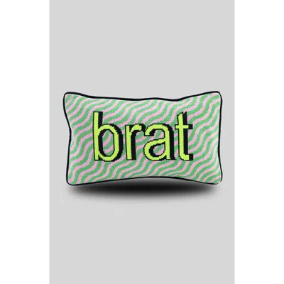 Furbish Brat Needlepoint Pillow In Green