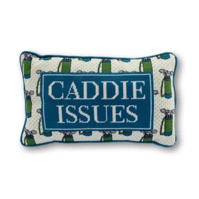 Furbish Caddie Issues Needlepoint Pillow In Blue