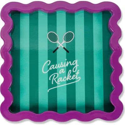 Furbish Causing A Racket Lacquer Tray In Green