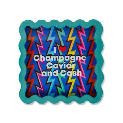 Furbish Champagne Caviar Lacquer Tray In Multi