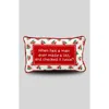 Furbish Check It Twice Needlepoint Pillow In Red
