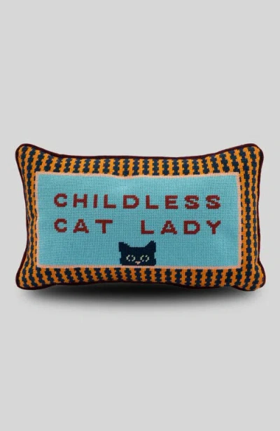 Furbish Childless Cat Lady Needlepoint Pillow