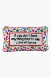 Furbish Come Sit By Me Needlepoint Pillow In Pink, White, Multi