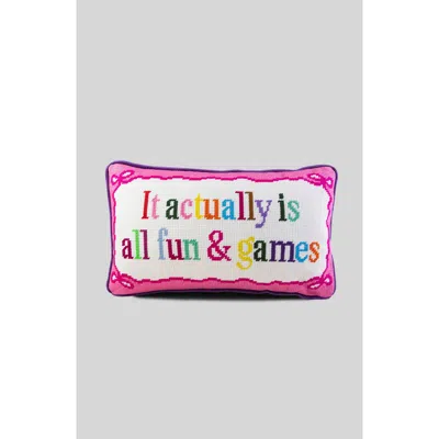 Furbish Fun And Games Needlepoint Pillow In Multi
