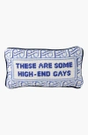 Furbish High-end Gays Needlepoint Pillow In Blue, White